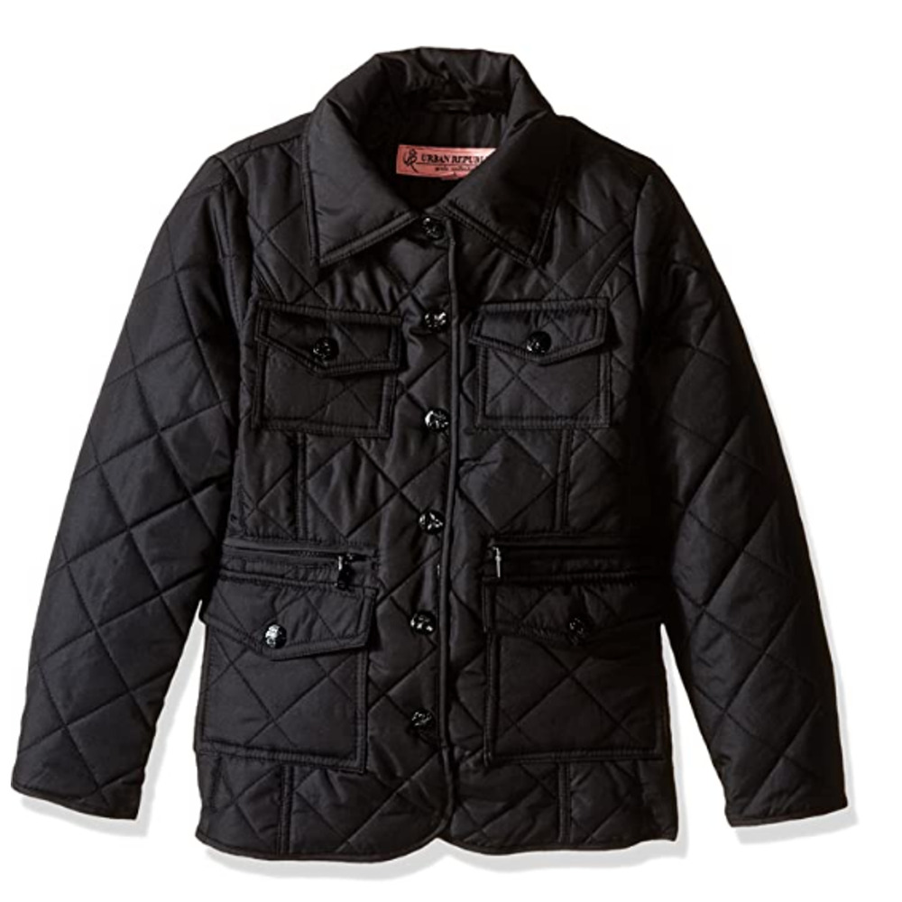 Urban Republic Girls Quilted Thinfill Lightweight Jacket Black Size 5/6